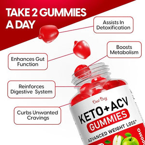 Desi Buy Keto ACV Gummies Advanced Wеight Lоss, Boost Metаbolism with Apple Cider Keto Supplements, Gluten-Free, Apple Flavor Formula for Men & Women, Made in USA Keto+ACV, 1000 mg 60 Count